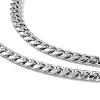 Non-Tarnish 201 Stainless Steel Cuban Link Chain Necklace with 304 Stainless Steel Clasps for Men Women NJEW-M194-01A-P-2