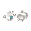 Synthetic Turquoise & Alloy Pendants PALLOY-H146-01AS-S-2