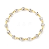 Brass Round Beaded Stretch Bracelets for Women Men LS-BJEW-Z129-01GP-2