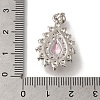 Rack Plating Brass Micro Pave Cubic Zirconia Pendant KK-H485-39P-03-3