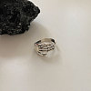 Hand Bone 925 Sterling Silver Adjustable Cuff Rings FS-WG67184-01-1