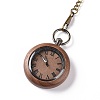 Ebony Wood Pocket Watch with Brass Curb Chain and Clips WACH-D017-A13-04AB-2