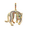 Rack Plating Brass Micro Pave Cubic Zirconia Pendants ZIRC-F129-35A-G-1