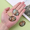 Assembled Synthetic Bronzite and Aqua Terra Jasper Cabochons G-R457-04-4