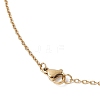 Natural Carnelian & Bicone Glass & Shell Pearl & Seed Beads Christmas Wreath Pendant 304 Stainless Steel Cable Chain Necklaces for Women NJEW-MZ00122-5