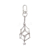 Star 304 Stainless Steel Macrame Chain Pouch Empty Stone Holder Pendant Decoration HJEW-JM02087-1