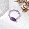 Natural Gemstone Beaded Rings RJEW-TA00191-4