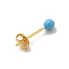 Enamel Round Ball Stud Earrings EJEW-C020-01G-07-2