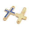 Alloy Blue Enamel Connector Charms ENAM-S003-02H-2