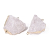 Raw Rough Natural Quartz Crystal Nuggets Connector Charms G-Q606-08A-2