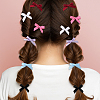 72Pcs 6 Colors Bowknot Polyester Alligator Hair Clips AJEW-GO0002-47-5