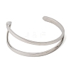 304 Stainless Steel Cuff Bangles for Women BJEW-D408-29P-2