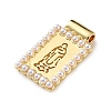 Brass & Plastic Pearl Pendants KK-L269-01G-02-2