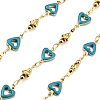 Brass Heart Link Chains KK-D368-03G-B-1