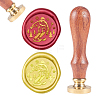 Brass Wax Seal Stamp AJEW-CP0002-04-D017-1