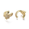 Brass Micro Pave Cubic Zirconia Cuff Earrings EJEW-R114-022-NF-2