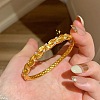Brass Micro Pave Clear Cubic Zirconia Bangles for Women WGC0524-02-2