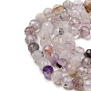 Natural Purple Rutilated Quartz Beads Strands G-A097-A09-05-4