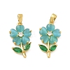 Brass Micro Pave Cubic Zirconia Pendants CU-CBA8C34-01G-03-1