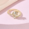 Brass Micro Pave Cubic Zirconia Cuff Open Rings CU-CBAEC29-08G-2