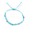 Adjustable Summer Waxed Cord Braided Bracelets with Colroful Glass Seed Beads UQ9789-4-1