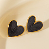 Fashionable 304 Stainless Steel Heart Stud Earrings JW1636-3-1