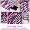Sparkly Hologram Spandex Mermaid Printed Fish Scale Fabric AJEW-WH0001-44-3