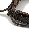 Adjustable PU Leather & Waxed Braided Cord Bracelets BJEW-F468-17-4