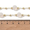 Natural White Agate Faceted Flat Round Beaded Chain Necklaces with Matte Brass Beads GG-CBA37F5-01G-02-5