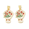Graduation Season Brass Enamel Pendants KK-CBAF2EC-03G-D01-1