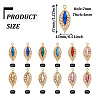 24Pcs 12 Colors KC Gold Plated Alloy Pendants FIND-TA0003-71-3