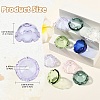 12Pcs 6 Colors Transparent Glass Bead Caps GLAA-YW0004-84-3