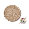 Dyed Synthetic Moonstone Round Connector Charms PALLOY-JF02690-01-2