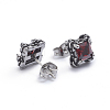 Retro 304 Stainless Steel Stud Earrings EJEW-L248-056AS-2