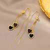 Brass & Acrylic Heart Dangle Ear Thread for Women WGB9E13-01-1
