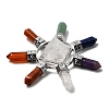 Natural Mixed Stone and Natural Quartz Crystal Pyramid & 7 Chakra Points Energy Generator DJEW-K011-A01-2