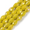 Opaque Solid Color Electroplate Glass Beads Strands EGLA-N013-P6mm-B06-1