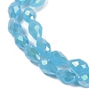 Opaque Solid Color Electroplate Glass Beads Strands EGLA-N013-J6mm-B05-3