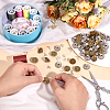 100 Sets Flat Round with Star Stainless Steel Buttons for Suspender Trousers FIND-HY0005-19-3