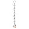 3Pcs Glass Teardrop Round Leaf Hanging Suncatchers Sets HJEW-JM04603-02-4