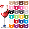 BENECREAT 24Pcs 24 Colors Felt Wine Glass Charms AJEW-BC0004-22-1
