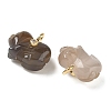 Natural Grey Agate Carved Pendants GG-CBA105B-03A-G-2