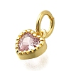 Brass Micro Pave Cubic Zirconia Charms KK-P295-14G-01-2