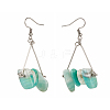 Natural Amazonite Chip Beads Dangle Earrings for Girl Women X1-EJEW-TA00015-3