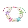 Natural Mixed Cowrie Shell Beads Braided Bead Bracelets BJEW-JB11785-2