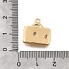 Brass Micro Pave Clear Cubic Zirconia Pendants KK-C096-16A-G-3