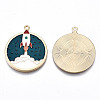 Eco-Friendly Alloy Enamel Pendants X-ENAM-Q437-016-NR-3