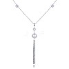 925 Sterling Silver Tassel Pendant Necklaces NJEW-BB32707-1