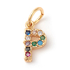 Brass Micro Pave Colorful Cubic Zirconia Charms X-ZIRC-F092-01-P-1