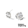 Elegant Unisex Brass Clear Cubic Zirconia Stud Earrings for Fashionable Office Wear TY5550-2